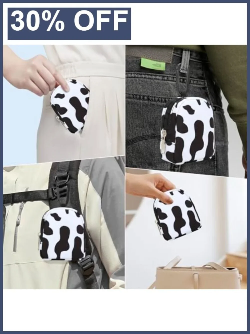 Mini Coin Purse Keychain Zip Wallet Card Holder Ripstop Nylon